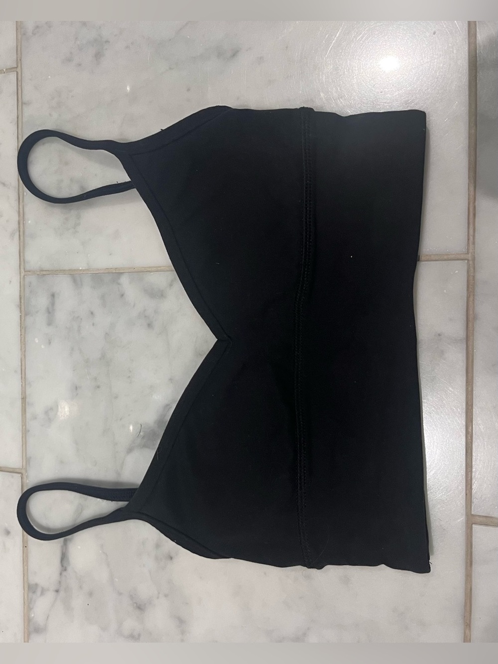 lululemon sweetheart Black Sports Bra. Some pilling shown